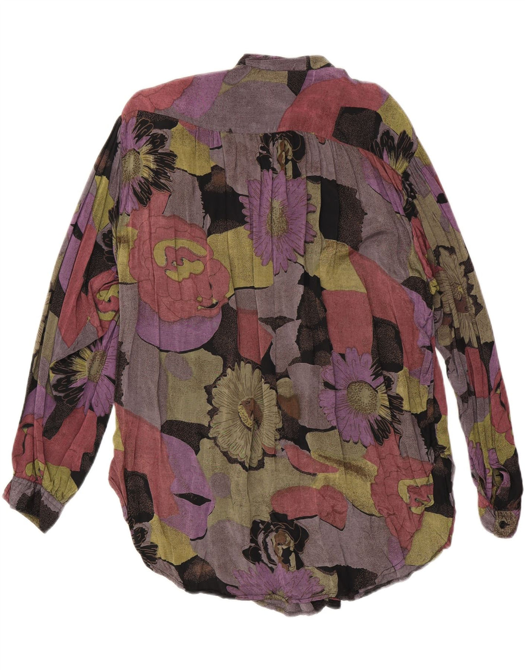 VINTAGE Womens Longline Shirt Blouse EU 36/38 Medium Multicoloured Floral