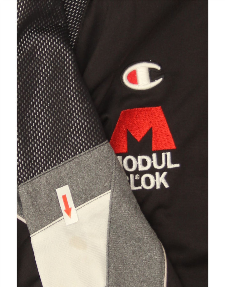 Champion Mens Graphic Tracksuit Top Jacket Medium Black Colourblock