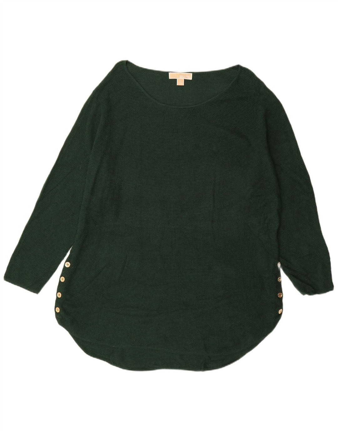 MICHAEL KORS Womens Longline Boat Neck Jumper Sweater UK 20 2XL Green