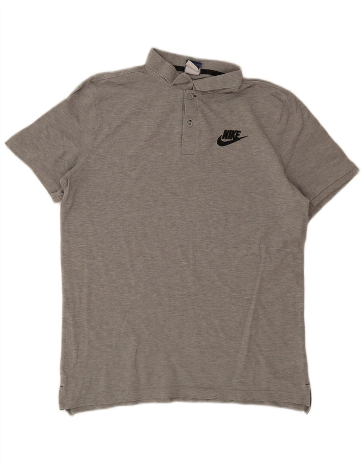Nike Mens Polo Shirt Large Grey Flecked Cotton