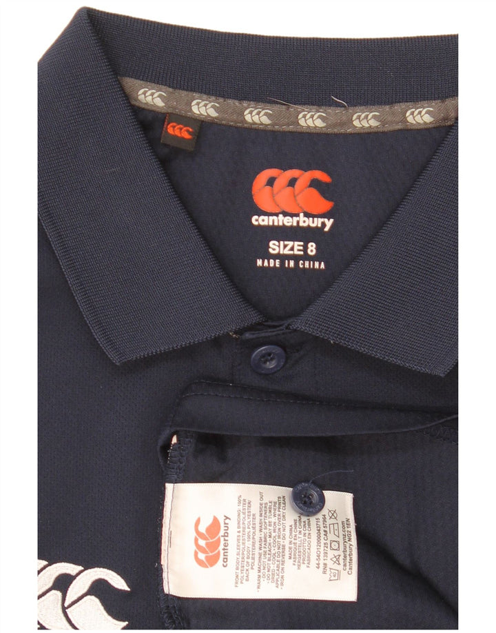 Canterbury Womens Polo Shirt UK 8 Small Navy Blue Polyester