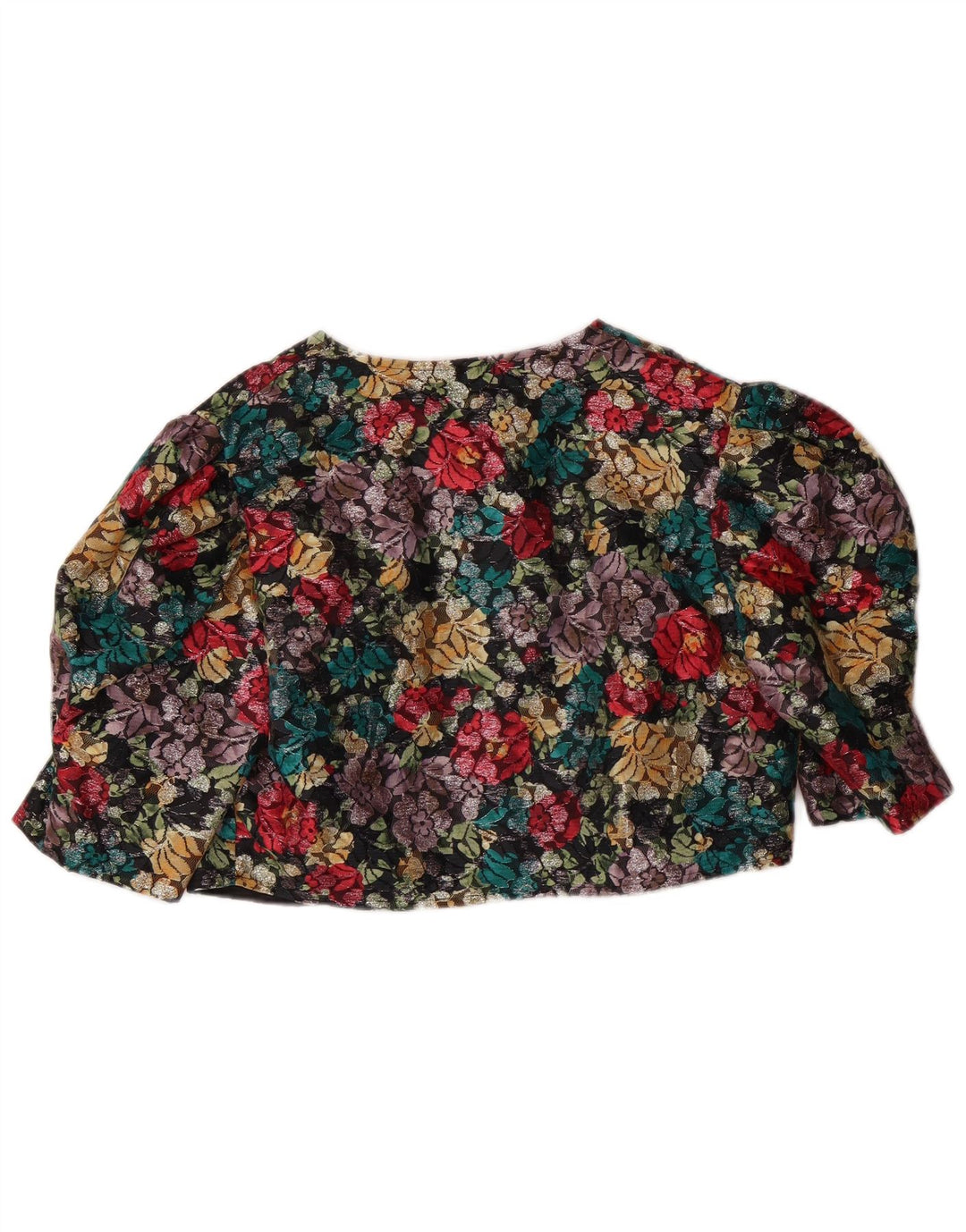 VINTAGE Womens 3/4 Sleeve Bolero Jacket UK 14 Medium  Multicoloured Floral