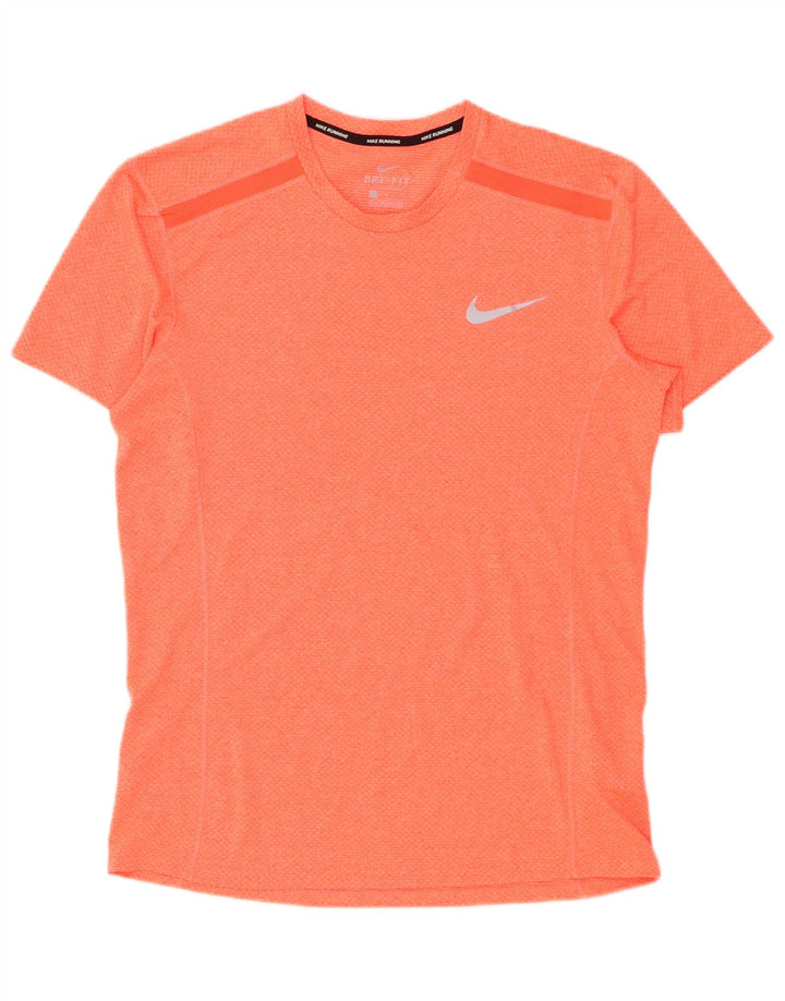Nike Mens Dri Fit T-Shirt Top Medium Orange Polyester