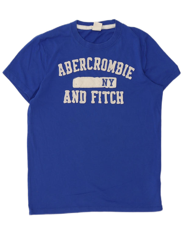 ABERCROMBIE & FITCH Mens Muscle Graphic T-Shirt Top Medium Blue Cotton