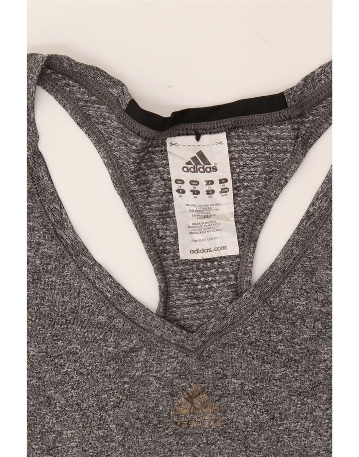 ADIDAS Womens Climacool Vest Top UK 14 Medium Grey Polyester Vintage Adidas and Second-Hand Adidas from Messina Hembry 