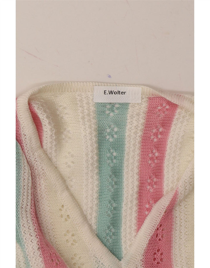 VINTAGE Womens Vest Tank Top UK 12 Medium Multicoloured Striped Vintage Vintage and Second-Hand Vintage from Messina Hembry 