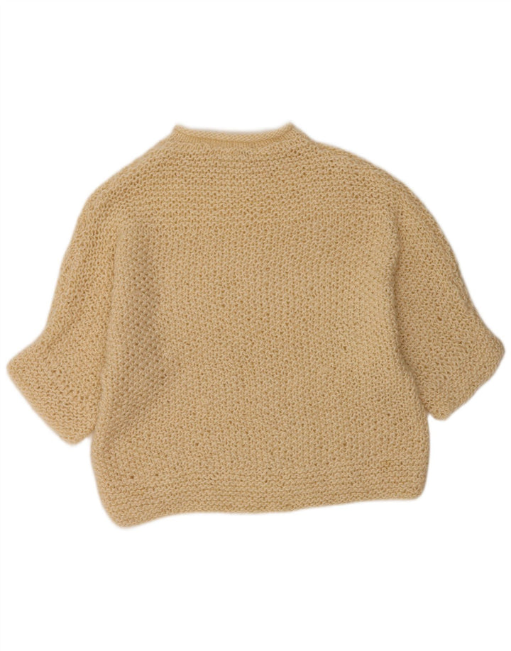 VINTAGE Womens Oversized Crew Neck Jumper Sweater UK 18 XL Off White