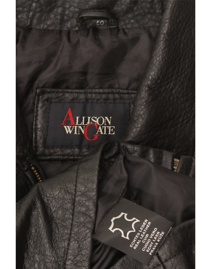 Allison Wingate Mens Leather Jacket IT 50 Large Black
