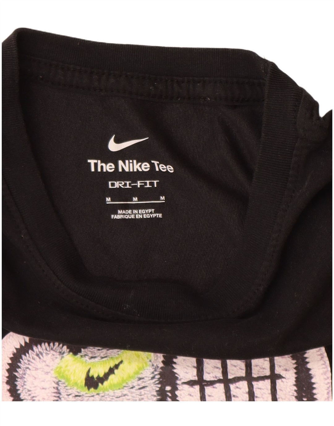 Nike Mens Dri Fit Graphic T-Shirt Top Medium Black Cotton