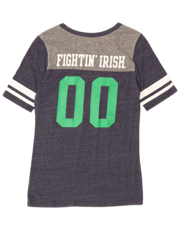 ADIDAS Womens Notre Dame Graphic T-Shirt Top UK 14 Medium Navy Blue