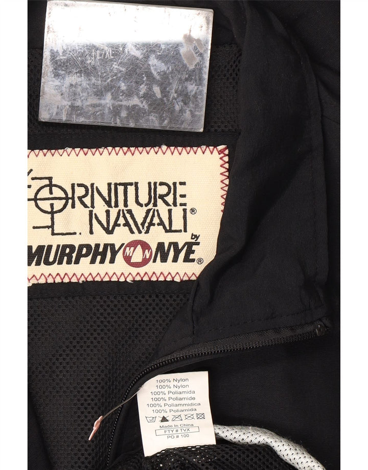 MURPHY & NYE Mens Graphic Tracksuit Top Jacket Large Black Colourblock