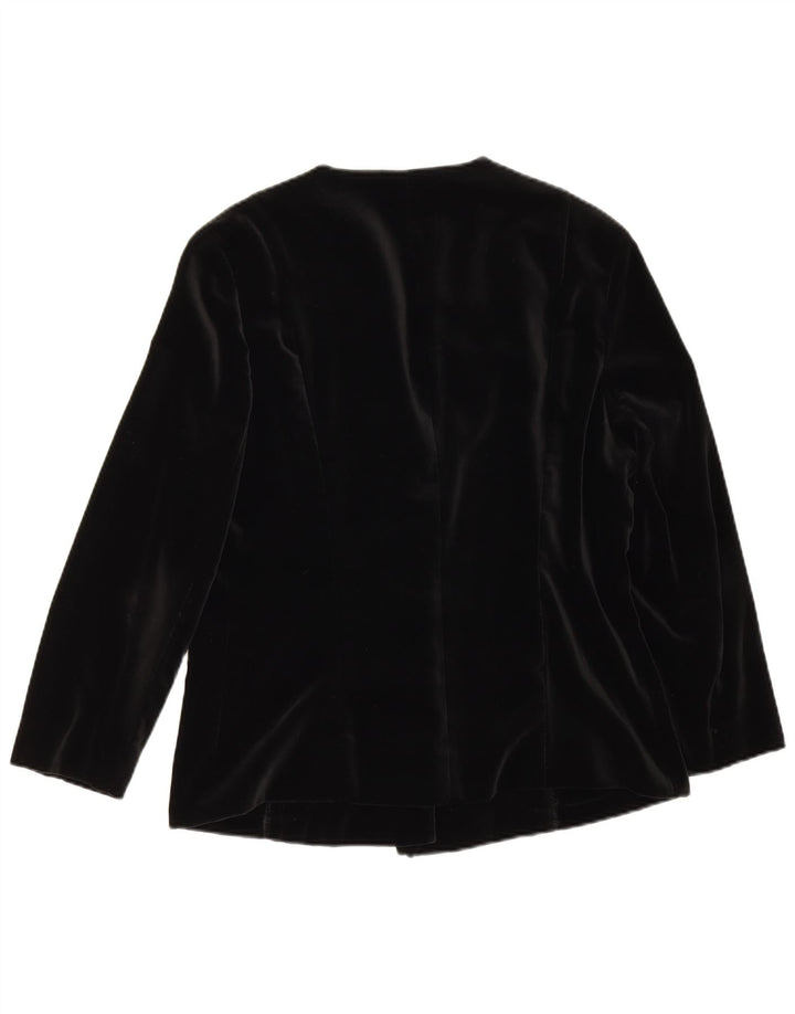 Vintage Womens 3/4 Sleeve 5 Button Blazer Jacket UK 14 Medium Black
