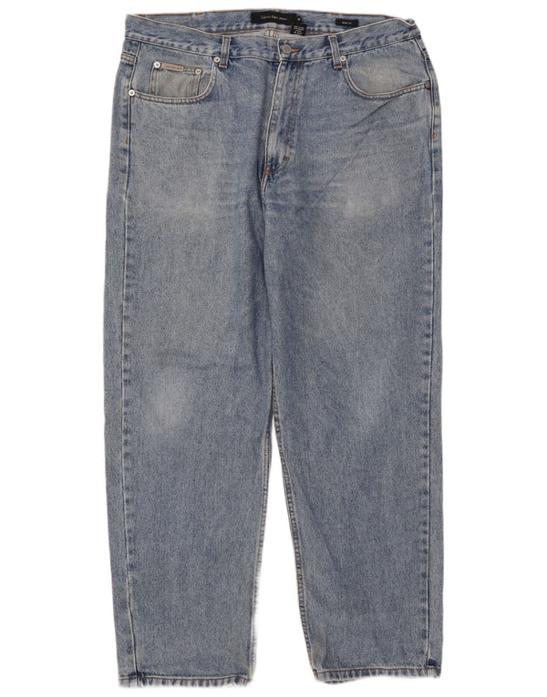 Calvin Klein Mens Easy Fit Straight Jeans W38 L31 Blue Cotton