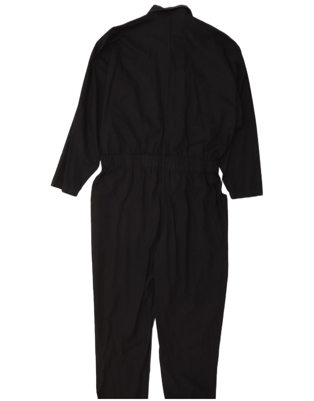 Vintage Womens Long Sleeve Jumpsuit IT 42 Medium Black Cotton
