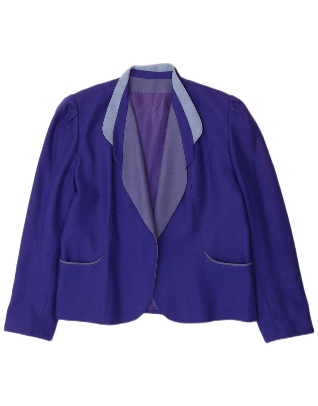 Vintage Womens Open Blazer Jacket UK 14 Large Purple Wool