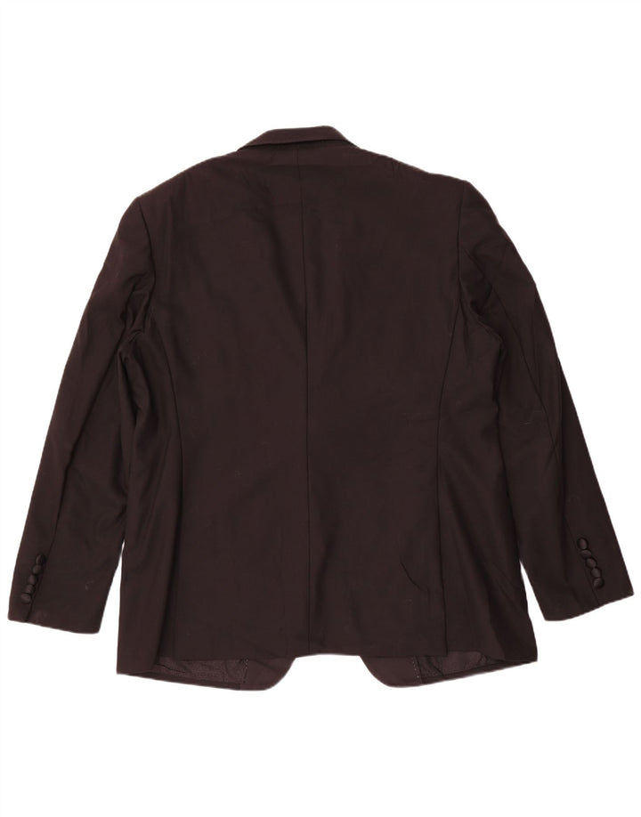 Marks & Spencer Mens 1 Button Blazer Jacket UK 46 XL Black New Wool