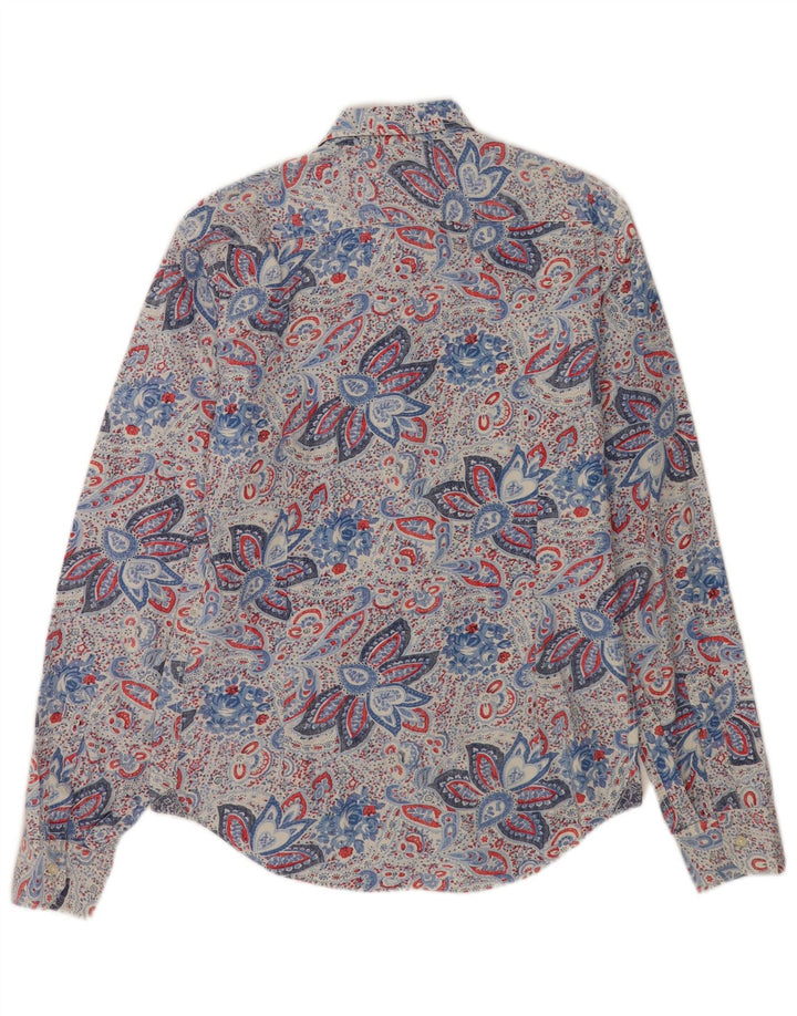 Zara Mens Shirt Medium Blue Paisley Cotton