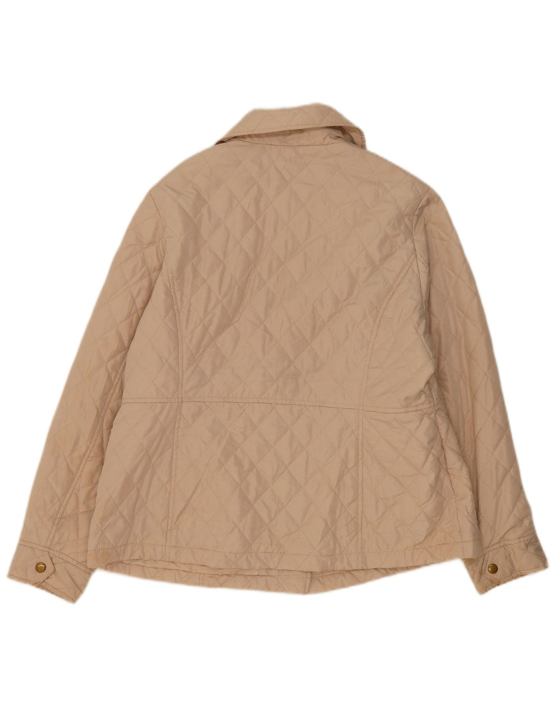 Marks & Spencer Womens Quilted Jacket UK 16 Large Beige Polyester