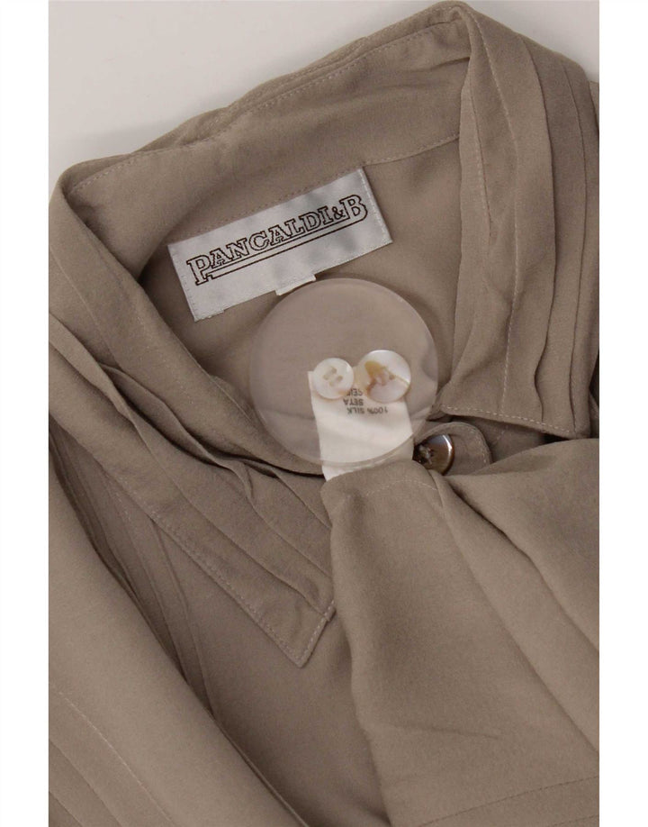 Pancaldi & B Womens Shirt Blouse UK 16 Large Grey Silk