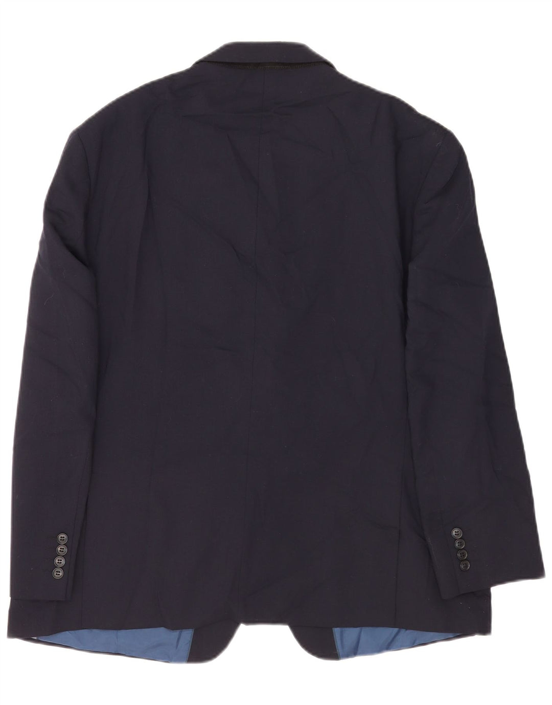 Marks & Spencer Mens 2 Button Blazer Jacket UK 46 3XL Navy Blue Wool