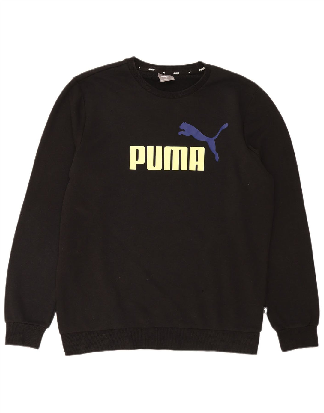 PUMA Mens Graphic Sweatshirt Jumper Large Black Cotton