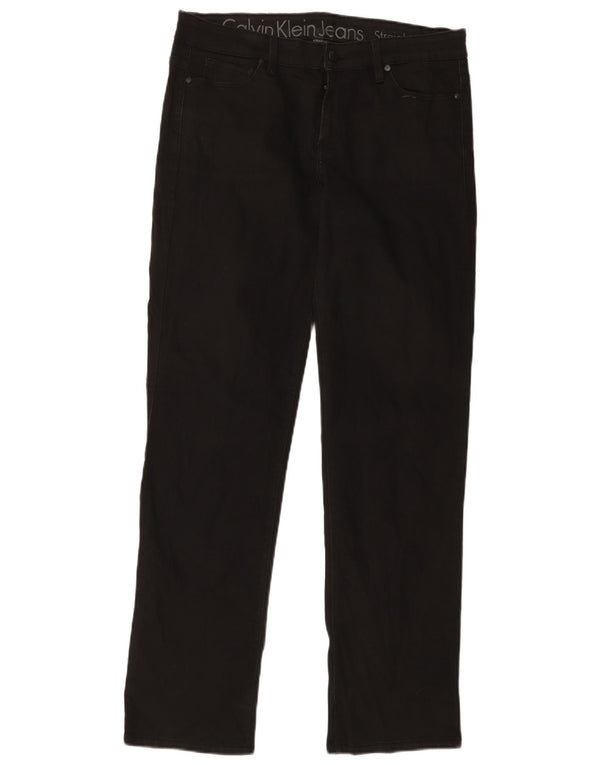 Calvin Klein Womens Straight Jeans US 10 Large W30 L32 Black Cotton