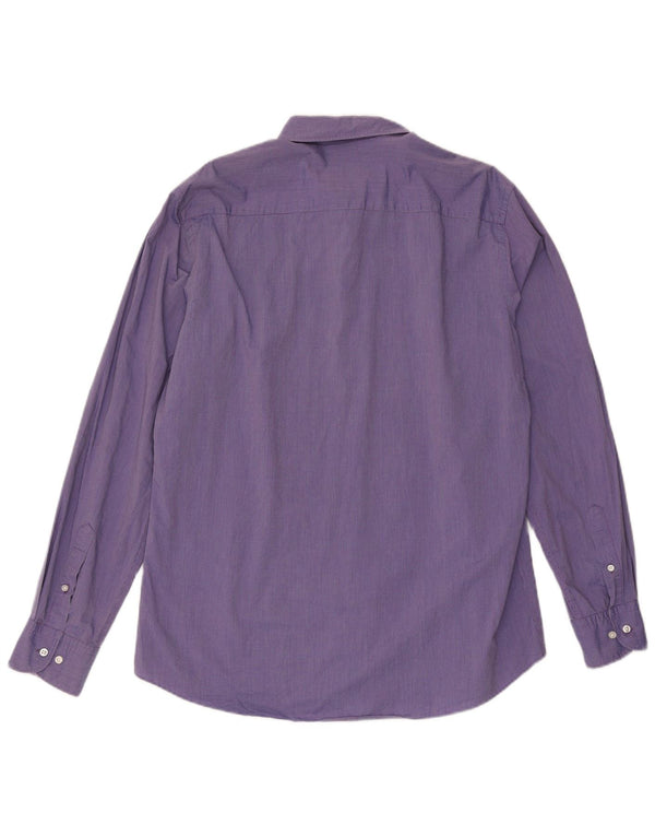 Massimo Dutti Mens Slim Fit Shirt XL Purple Gingham
