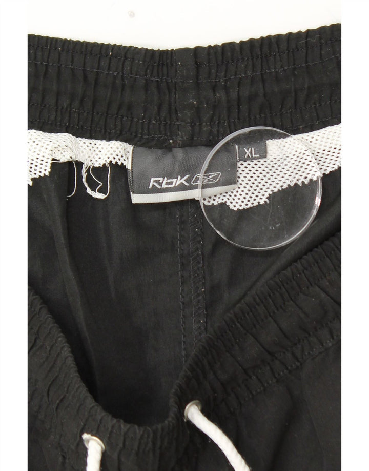 REEBOK Mens Graphic Sport Shorts XL  Black Colourblock Polyester