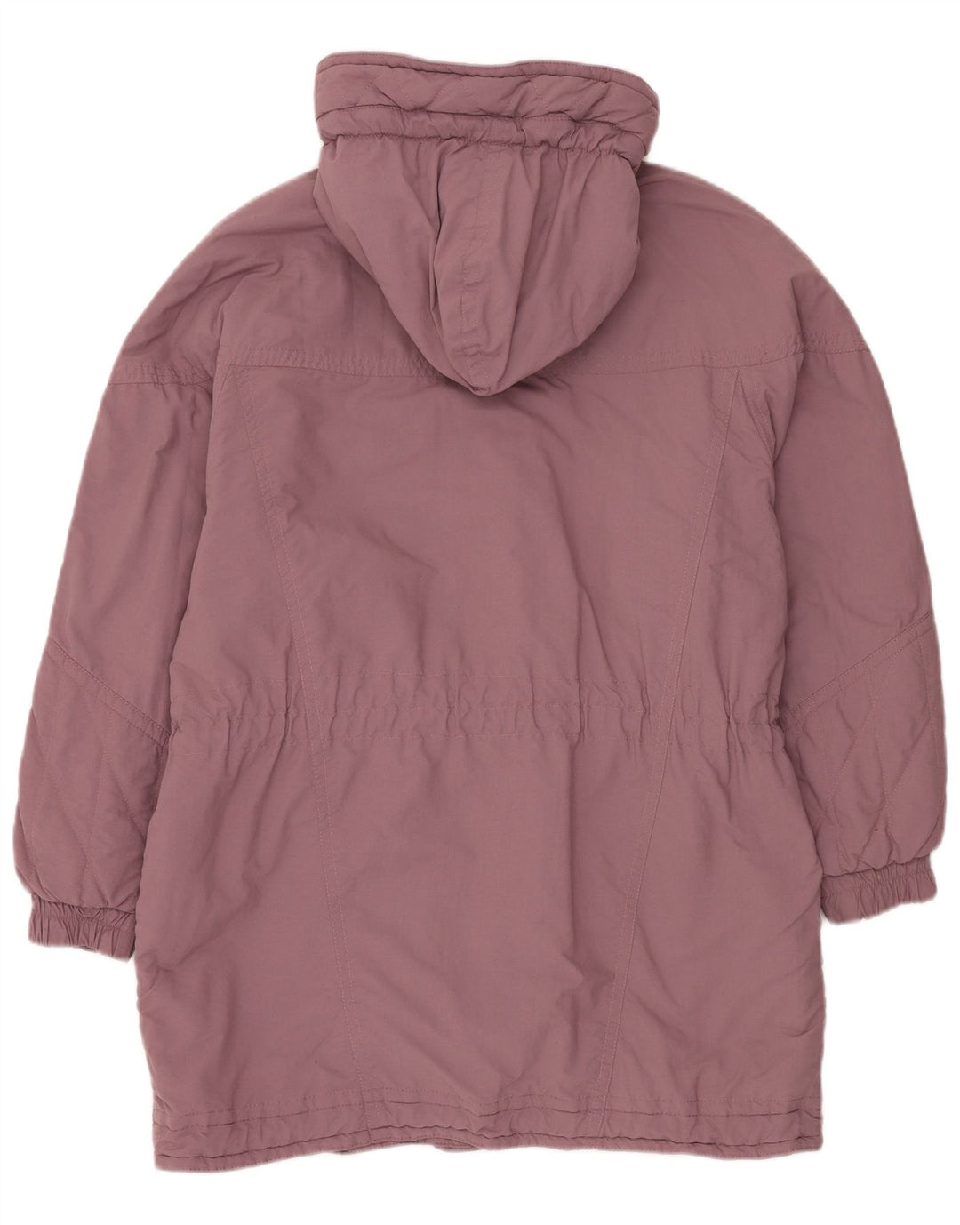 VINTAGE Womens Hooded Windbreaker Coat EU 42 Large Purple Polyester