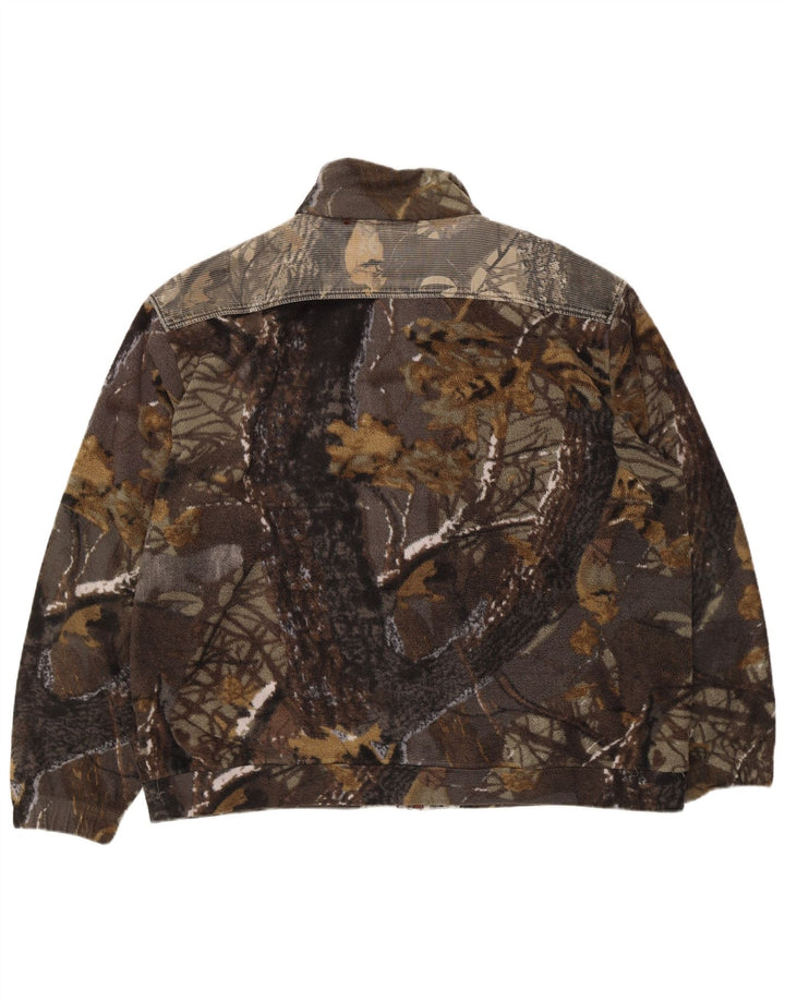Univers Mens Fleece Jacket UK 42 XL Multicoloured Camouflage Polyester