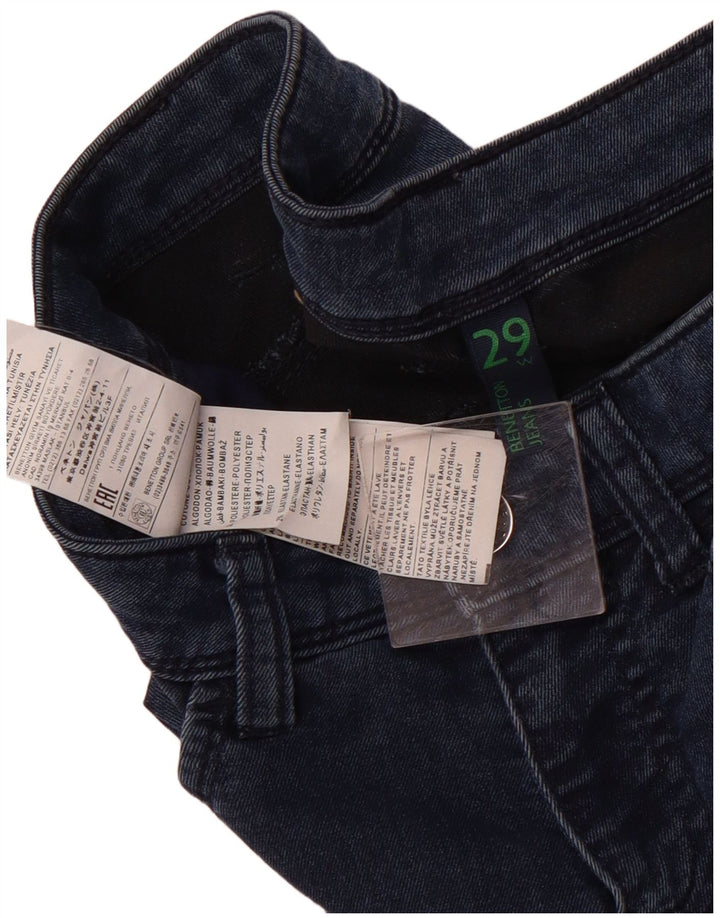 Benetton Womens Skinny Jeans W29 L30  Blue Cotton