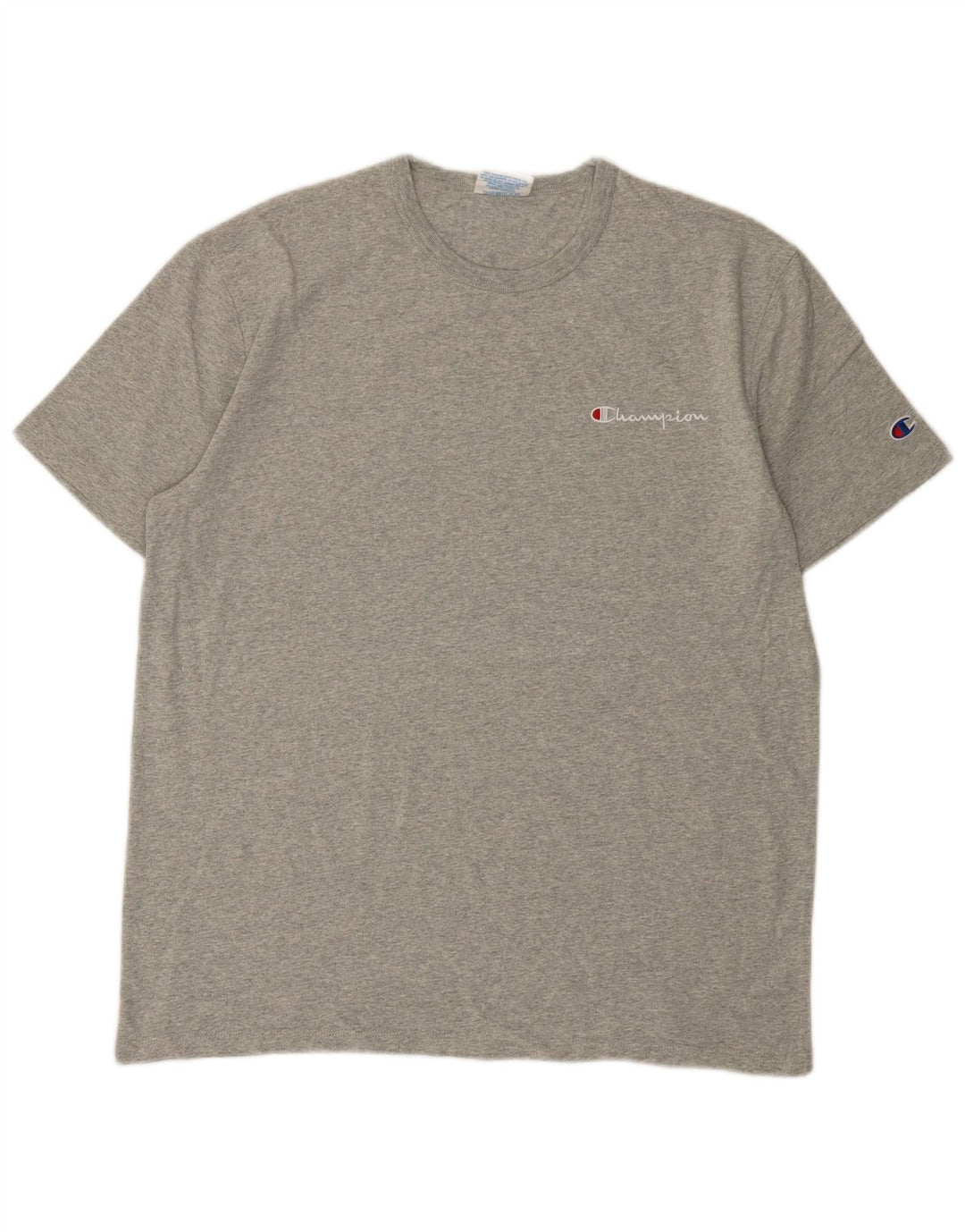 CHAMPION Mens Heritage T-Shirt Top Large Grey Flecked Cotton