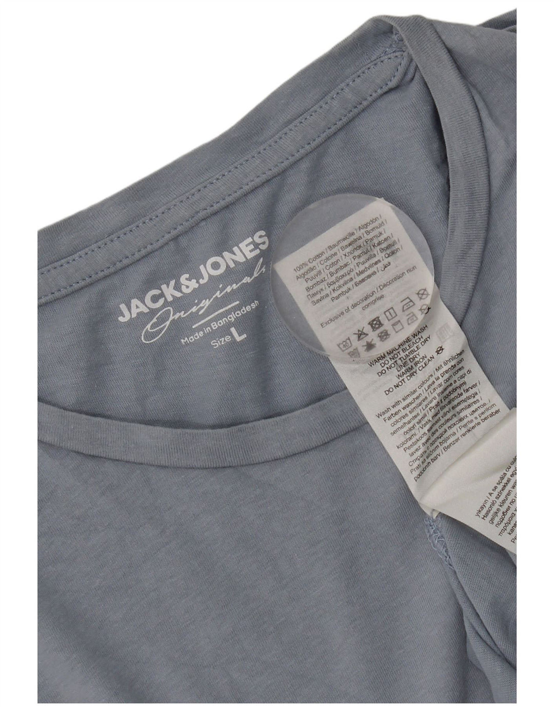 Jack & Jones Mens T-Shirt Top Large Blue Cotton