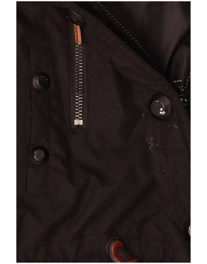 KHUJO Womens Parka Jacket UK 14 Medium Black Polyester