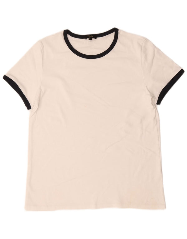 Massimo Dutti Womens T-Shirt Top UK 14 Large White Colourblock