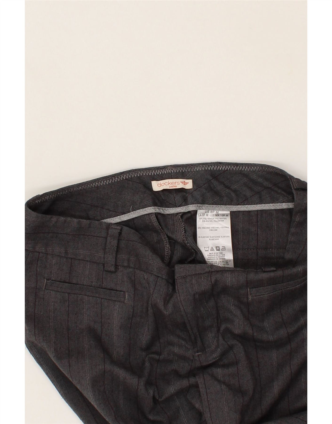 DOCKERS Womens Petite Bootcut Casual Trousers US 8 Medium W32 L28 Grey Vintage Dockers and Second-Hand Dockers from Messina Hembry 