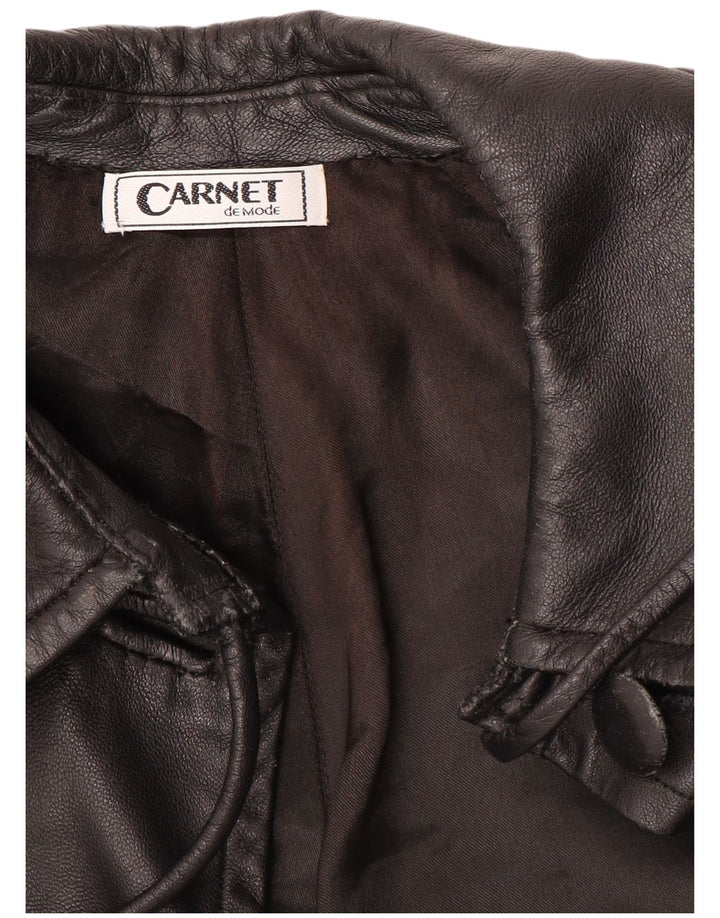 Carnet Womens Leather Coat UK 18 XL Black