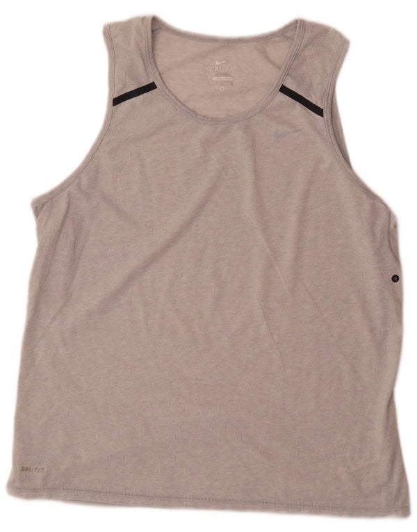 Nike Mens Dri Fit Vest Top Large Grey Colourblock Polyester