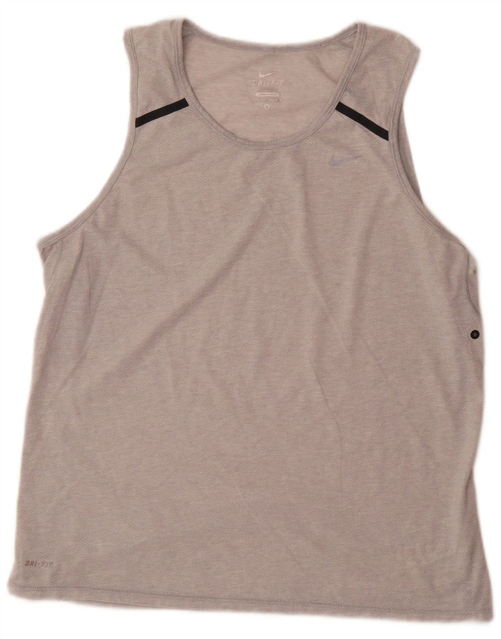 Nike Mens Dri Fit Vest Top Large Grey Colourblock Polyester