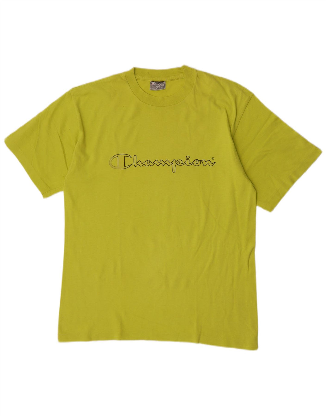 Champion Mens Graphic T-Shirt Top Medium Green Cotton