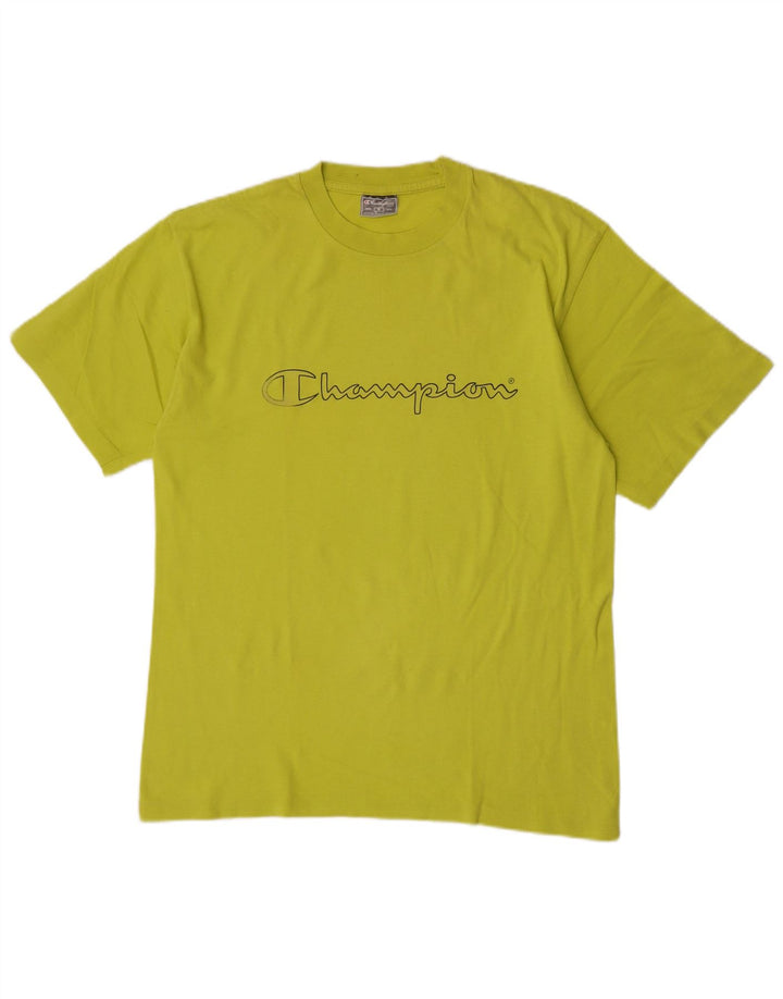 Champion Mens Graphic T-Shirt Top Medium Green Cotton