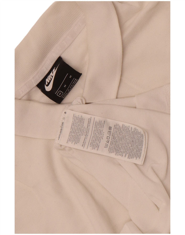 Nike Mens Polo Shirt Medium White Cotton