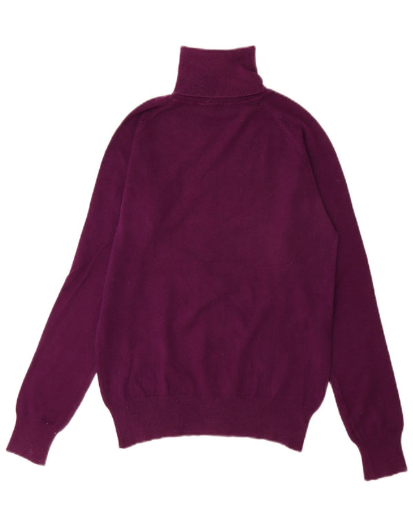 Zara Womens Roll Neck Jumper Sweater UK 14 Large Purple Cotton