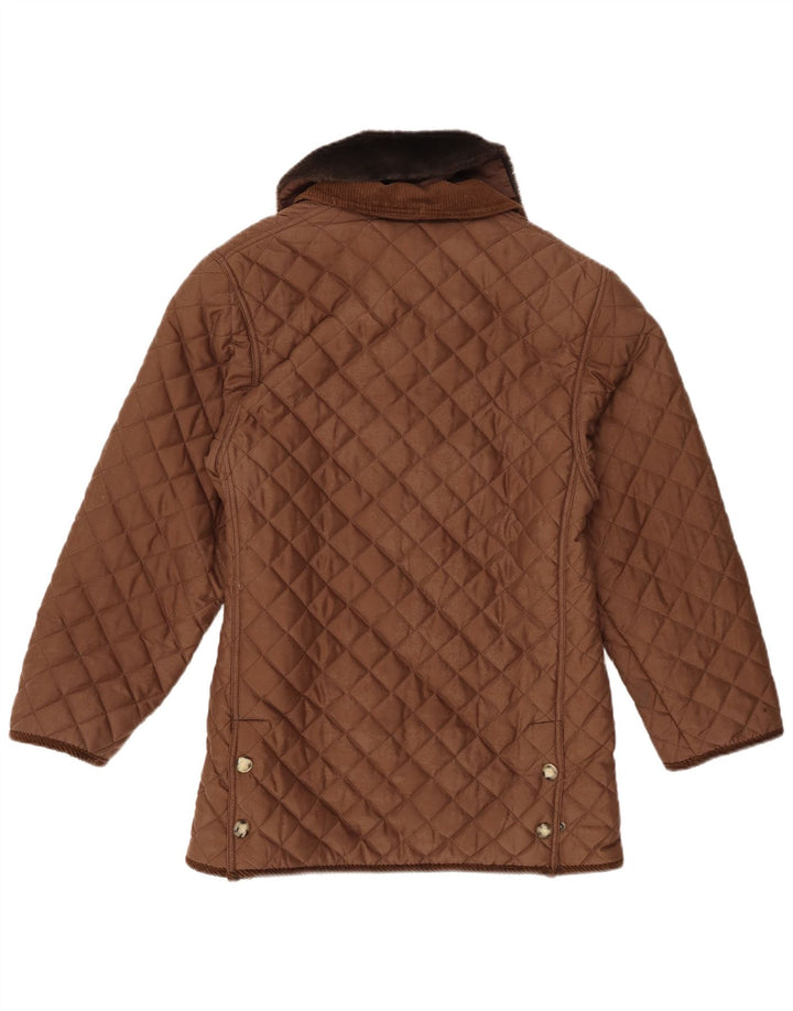 Vintage Womens Quilted Jacket IT 42 Medium Brown Polyester