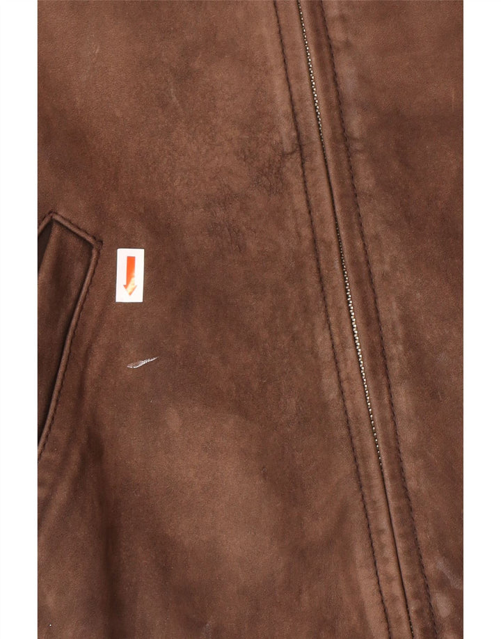 Vintage Mens Leather Jacket UK 42 XL Brown Leather