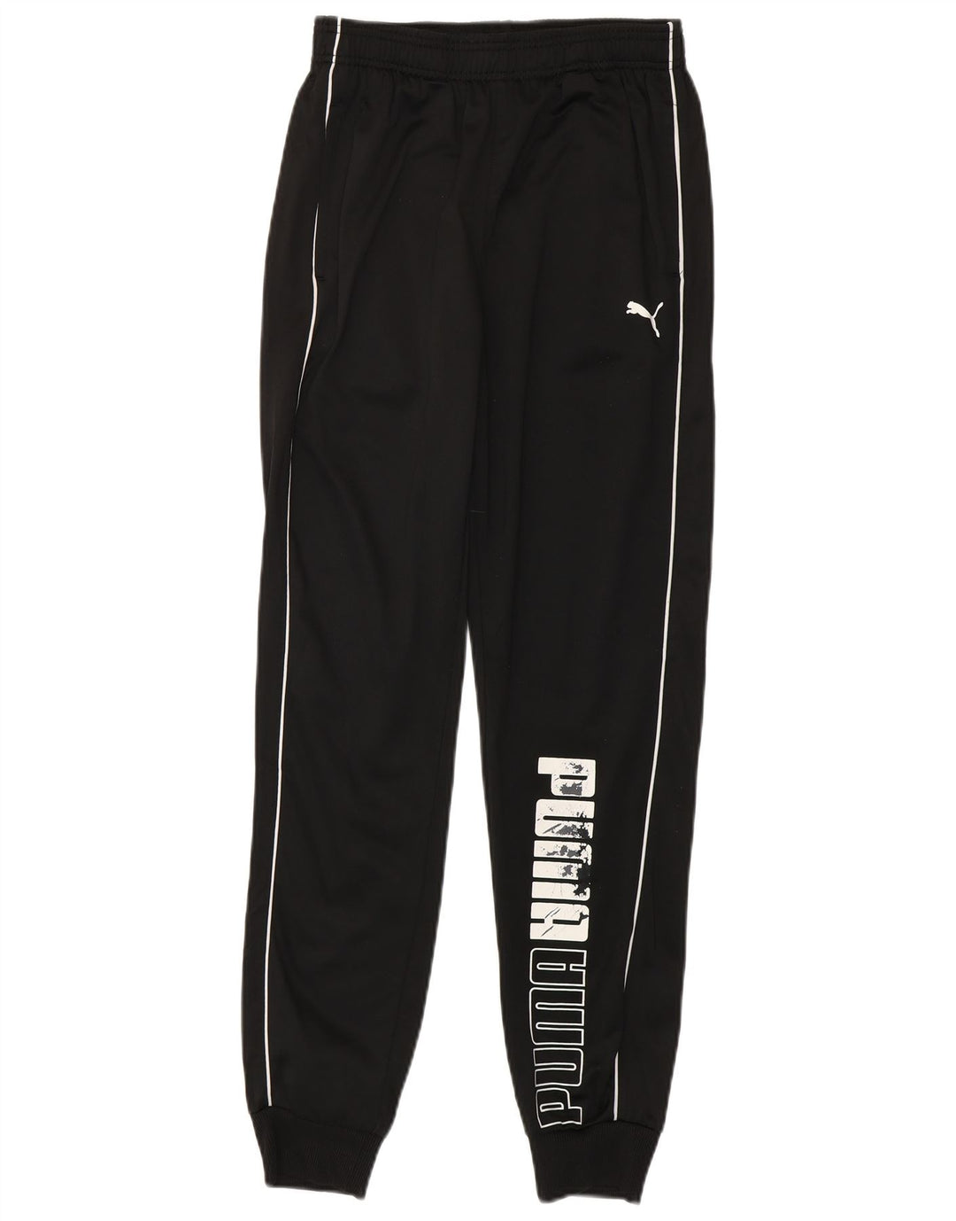 PUMA Boys Graphic Tracksuit Trousers Joggers 13-14 Years XL Black