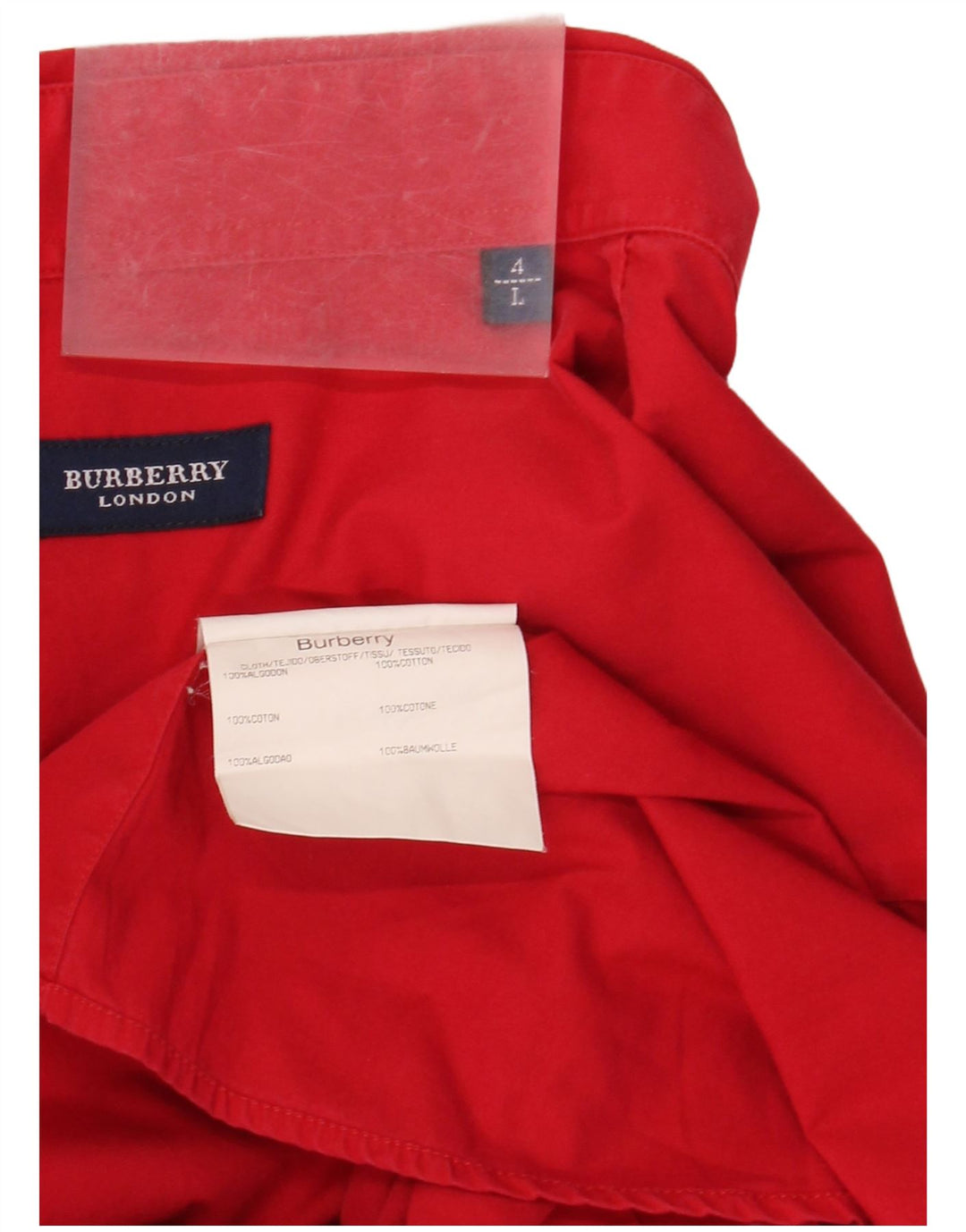 BURBERRY Mens Shirt Large Red Cotton