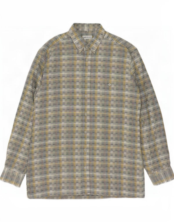 Dornbusch Mens Shirt Size 40 Medium Grey Geometric
