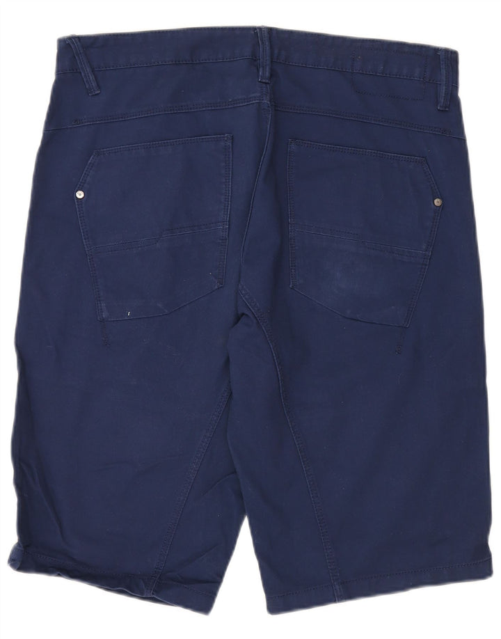 Celio Mens Cargo Shorts W34 Large Navy Blue Cotton
