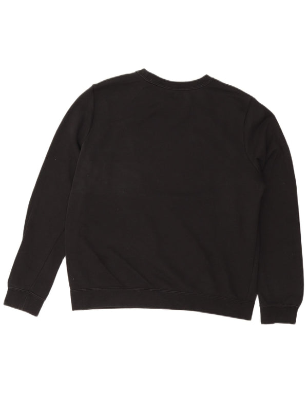 NIKE Womens Graphic Sweatshirt Jumper UK 14 Medium Black Cotton